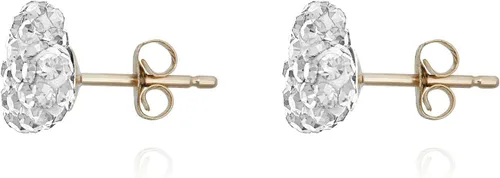 Vista 26 de AVORA Aretes de oro amarillo de 10 quilates de 0.315 in con cristales Swarovski