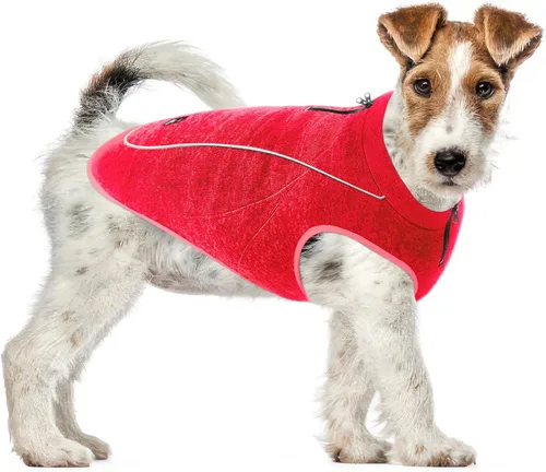 Vista 16 de Suéter de forro polar aislado para perros Chaleco ligero y cálido para perro Puerto con cremallera para arnés Chaqueta de invierno para clima