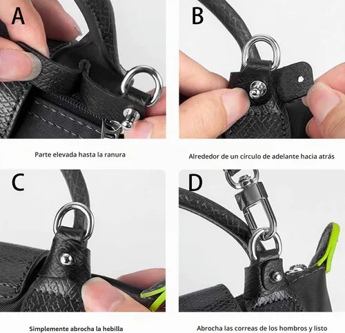 Vista 5 de Correa de Cuero para Bolso Bandolera Correa de Hombro Ajustable Adecuada para Bolsos Long Champ
