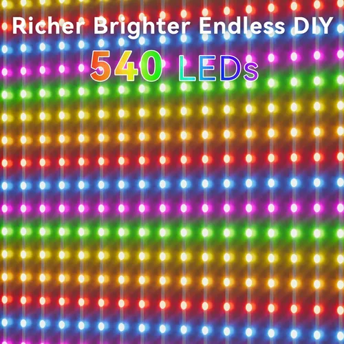 Vista 5 de Avatar Controls Luces de cortina inteligentes, 540 LED, decoración navideña