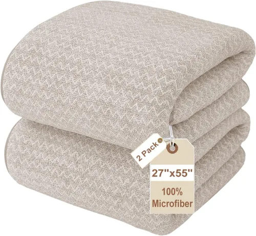 Vista 26 de JML - Toallas de baño de microfibra de gran tamaño (30 x 60 pulgadas), suaves, súper absorbentes y de secado rápido, multiusos para deportes