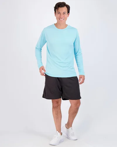 Vista 5 de Real Essentials Paquete de 3 y 5 Camiseta de manga larga atlética de secado rápido para hombre UPF SPF UV Sun (disponible en tallas grandes y altas)