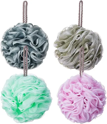 Vista 8 de Esponja de baño de lufa, juego de esponja suave para ducha, extra grande, de malla, para hombres y mujeres, exfoliante, esponja de lavado, limpia