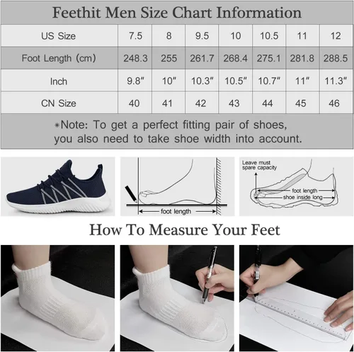 Vista 7 de Feethit - Tenis de correr fáciles de colocar transpirables, ligeros, cómodos, a la moda y antideslizantes para hombre