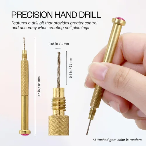 Vista 2 de Beauticom Herramienta de taladro de mano de 2 piezas Consejos de arte de uñas colgantes