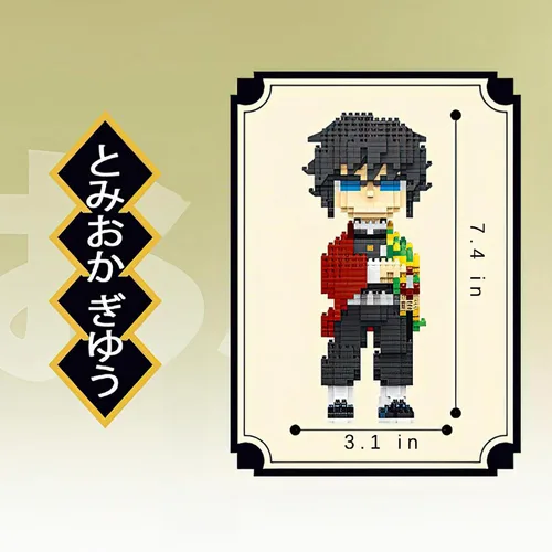 Vista 6 de MACTANO Figura de anime Giyuu Tomioka Mini bloques de construcción