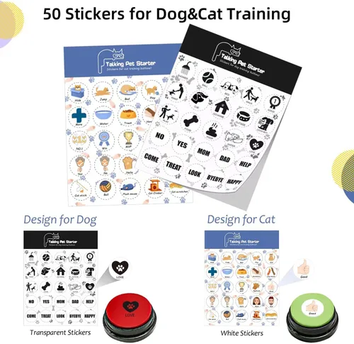 Vista 4 de Juego de 4 botones de comunicación para perros, botón de conversación para perros, sonido HD, botón de conversación de mascotas de los años 30