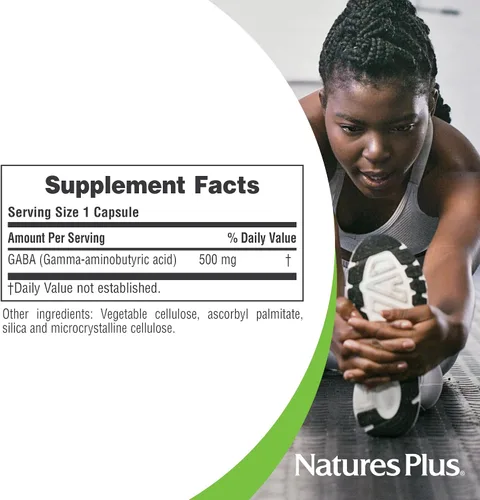 Vista 4 de NaturesPlus PRO GABA 500 mg - 60 cápsulas - Sin OMG, vegano, sin gluten - 60 porciones