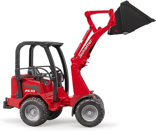 Vista 2 de Bruder 02190 Schaeffer Compact Frontloader 2630 Tractor para granja realista y construcción juego de simulación Escala 1:16, barra antivuelco