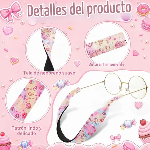 Vista 3 de Correa ajustable para lentes de sol para niños, 6 unidades, para niños y niñas