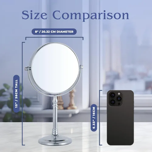 Vista 7 de Mirrorvana - Espejo de maquillaje de doble cara, 8 pulgadas, con aumento de 1X y 10X