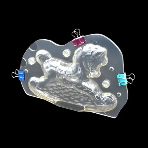 Vista 6 de Molde de plástico 3D para chocolate con clips, carrusel de caballo, molde de jalea de cristal, decoración de pasteles de caramelo, postres