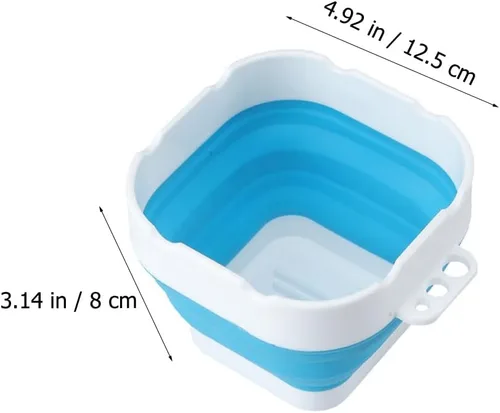 Vista 2 de 1 cubo limpiador de pinceles de silicona, taza de acuarela plegable portátil para artistas, principiantes y pintores decorativos (azul)