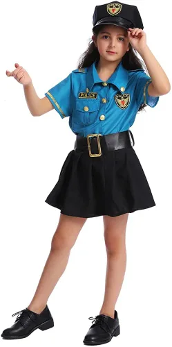 Vista 2 de Dsplay Disfraces de policía para niñas disfraz de policía para Halloween