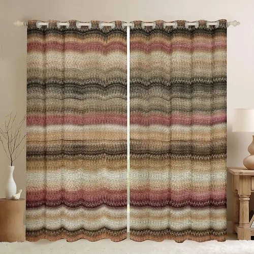 Vista 24 de Feelyou Cortinas opacas con estampado de leopardo para dormitorio, sala de estar, safari, cortinas de oscurecimiento de habitación con purpurina