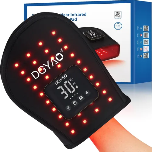 Vista 9 de DGXINJUN Terapia de luz roja inalámbrica para dedos de mano, alivio del dolor de palma, dispositivos de terapia de luz infrarroja cercana, portátil