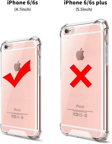 Vista 7 de Funda para iPhone 6, funda transparente para iPhone 6s, bonita funda antiarañazos, delgada, funda de TPU reforzada, absorción de golpes, funda