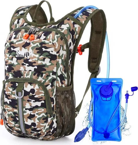 Vista 17 de Shinylin Mochila de Hidratación para Niños con Vejiga de Agua de 1.5L Mochila de Senderismo Ligera para Niños o Niñas Niños Ciclismo Escalada Correr
