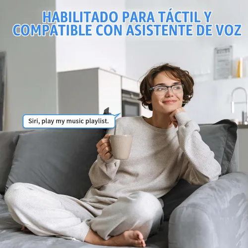 Vista 6 de Lentes inteligentes para mujeres y hombres, audio Bluetooth de oreja abierta