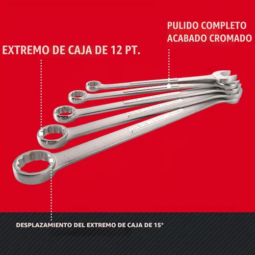 Vista 3 de CRAFTSMAN Juego de llaves SAE, Jumbo, 5 piezas (CMMT12054)