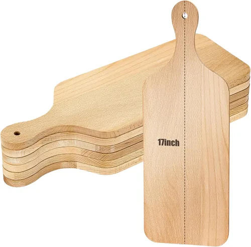 Vista 21 de Lounsweer Tabla de cortar gruesa de 6 piezas, tablero de madera a granel para cortar servir embutidos material para grabado láser, día de la madre