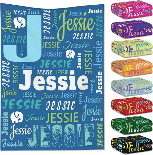 Vista 28 de Manta personalizada con nombre para niños y adultos, mantas personalizadas para niñas y niños, manta de franela personalizada con nombre