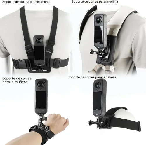 Vista 5 de PellKing Kit de accesorios para Insta360 X5, incluye funda de transporte con cinturón, trípode para selfie stick de 53.1 in, abrazadera de manillar