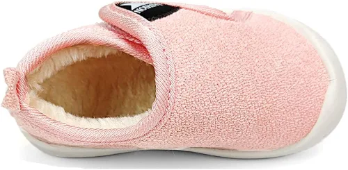 Vista 2 de OAISNIT Botas de nieve para bebés y niñas con suela de goma antideslizante, zapatos de invierno con pantuflas casuales de piel de felpa cálida