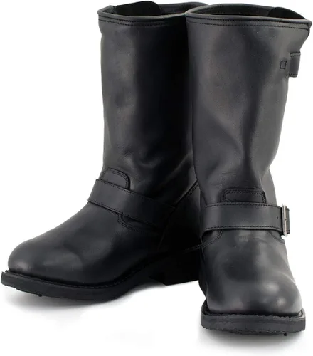 Vista 2 de Xelement 1440 - Botas de cuero para motocicleta de ingeniero negro (ancho y regular ancho)