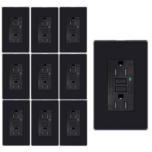 Vista 18 de 15 Amp GFCI Outlet with USB C Ports & USB-A, 1PCS 24W Self-Testing GFCI USB Combo with LED Indicator, Tamper Resistant for Kitchen & Bathroom
