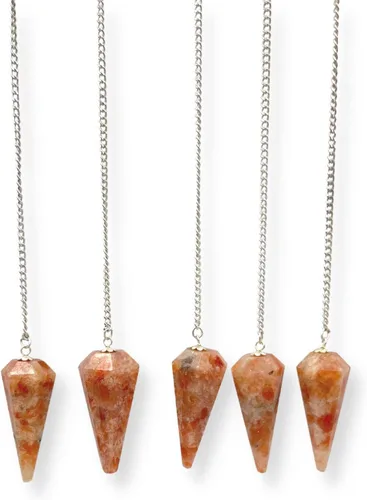 Vista 28 de WholesaleGemShop Péndulo facetado de cristal de piedras preciosas naturales