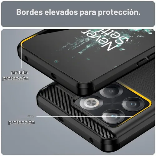 Vista 6 de Osophter Funda para Oneplus 10T, Oneplus 10T Funda para teléfono con protector de pantalla de absorción de golpes flexible de goma TPU protectora