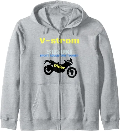 Vista 3 de Moto Shirt V-Strom - Sudadera con capucha con cremallera, Negro