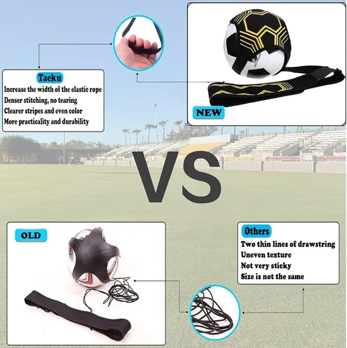 Vista 4 de Taeku Entrenador de fútbol ajustable, equipo de entrenamiento de patada de fútbol, habilidades de control, cinturón de práctica de cintura