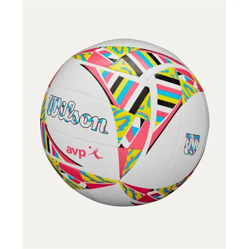 Vista 5 de Balón de Voley Playa Wilson Avp Movement Vb New Amarillo Blanco Rose TPU