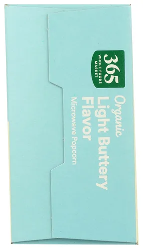 Vista 5 de 365 by Whole Foods Market, Palomitas de maíz orgánicas con mantequilla ligera para microondas, 9 onzas