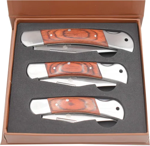 Vista 2 de Collection Everyday Carry Lock Back - Cuchillo plegable manual con caja de exhibición, cuchillo suave con mango de vida silvestre con una sola mano