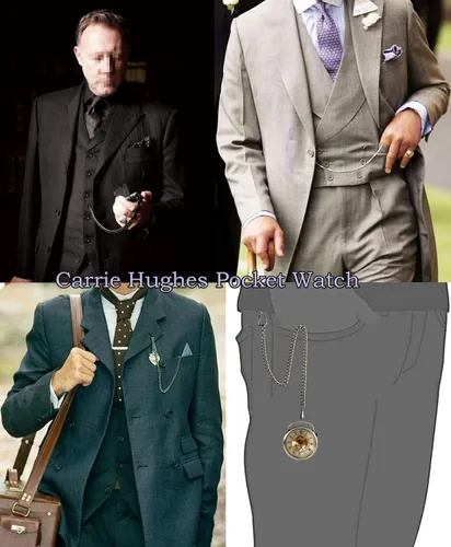 Vista 5 de Carrie Hughes Reloj de bolsillo steampunk esqueleto mano-viento números romanos cadena antigua para hombre mujer CH336, CH336, retro, moda, casual
