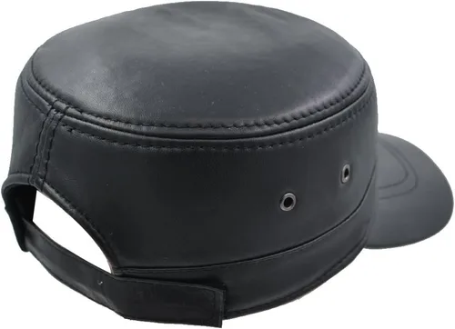 Vista 3 de IFSUN Gorra plana de piel de cordero auténtica para hombre