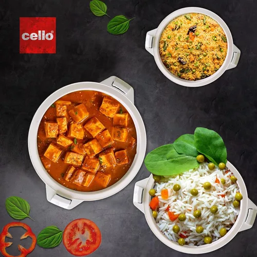 Vista 5 de Cello Chef Super - Juego de 3 cazuelas aisladas para ollas calientes (14.3 fl oz, 26.5 fl oz, 42.3 fl oz) (blanco)