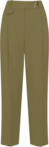 Vista 3 de Cicy Bell Pantalones de vestir de cintura alta para mujer, pierna recta, pantalones de trabajo de negocios, pantalones recortados con bolsillos
