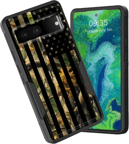 Vista 85 de Funda para Pixel 6A, funda híbrida de doble capa resistente a prueba de golpes de policarbonato duro de silicona suave TPU para Google Pixel 6A