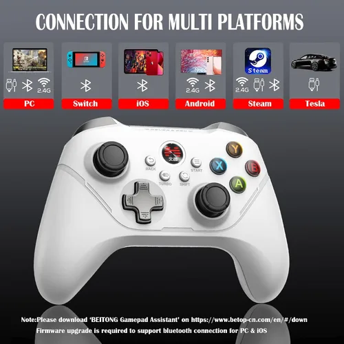 Vista 4 de BEITONG ASURA 2 Pro NS PC Switch Game Controller Wireless Gamepad For Nintendo Switch Win 7 8 10 11 Android iPhone iPad Steam Gaming, 6 Axis