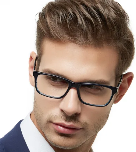Vista 3 de OCCI CHIARI Mens Rectangle Eyewear Frame Full-Rim Non-prescription Clear Optical Glasses