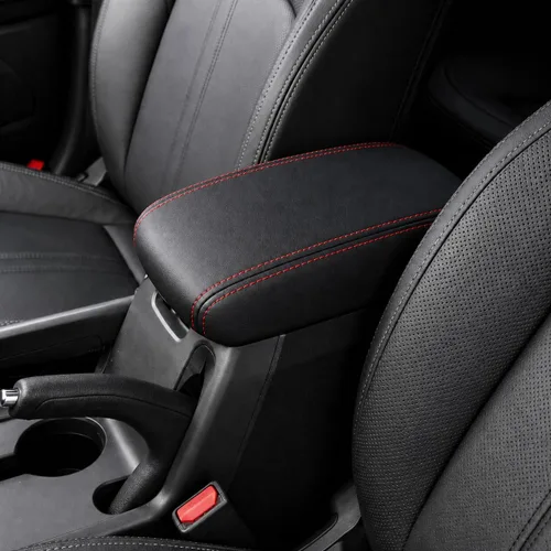 Vista 163 de Great-luck Funda de cuero para consola central, almohadilla para reposabrazos, accesorios de cubierta de caja (costuras rojas) para BMW X1 2023 2024