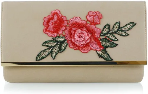 Vista 2 de Essex Glam - Bolso de noche con bordado floral para mujer