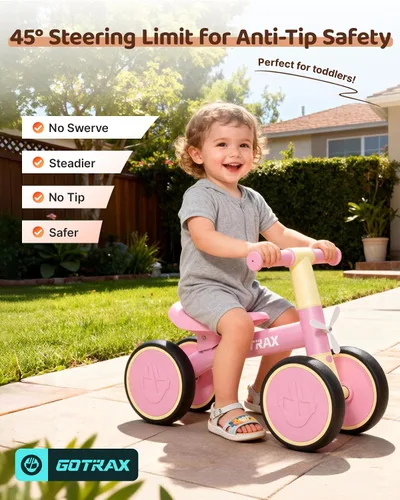 Vista 4 de Gotrax Bicicleta de equilibrio para bebé, ruedas silenciosas de 7 pulgadas