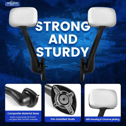 Vista 3 de High Soar Espejo de capó para Freightliner Cascadia 2008-2017, espejo de capó cromado para Freightliner Cascadia semi camiones, accesorios lado