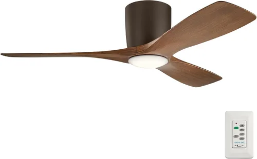 Vista 17 de Kichler Volos Ventilador de Techo de 48 pulgadas con Luz LED y Control de Pared en Níquel Cepillado, Ventilador Moderno de Interior con Motor
