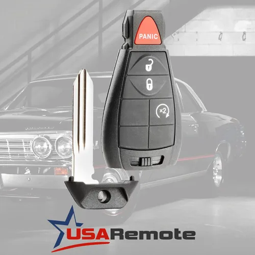 Vista 2 de USARemote Llavero de plástico negro para Jeep Cherokee o Ram Pickup SUV 2013-2018